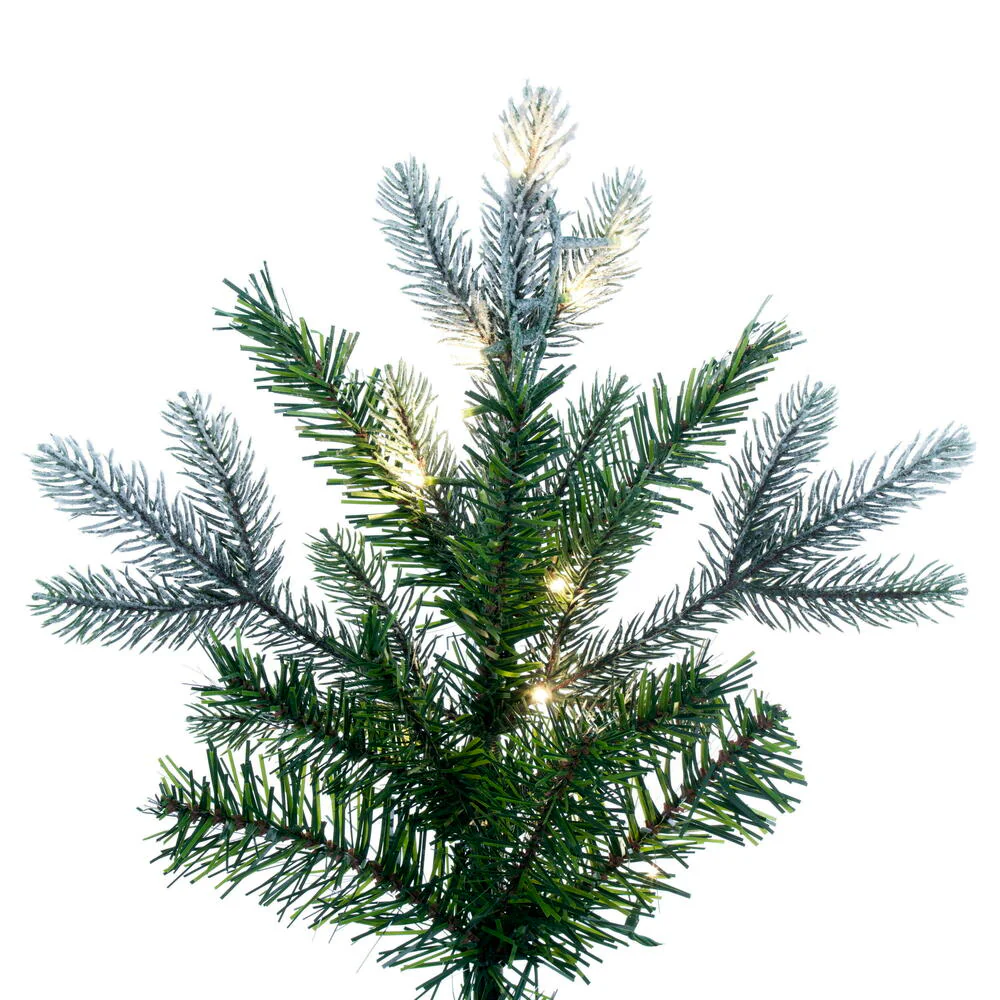 5'6"Hx36"W PE Frosted Slim Douglas Fir Artificial Christmas Tree, Micro LED Pre-Lit -Green - Image 2