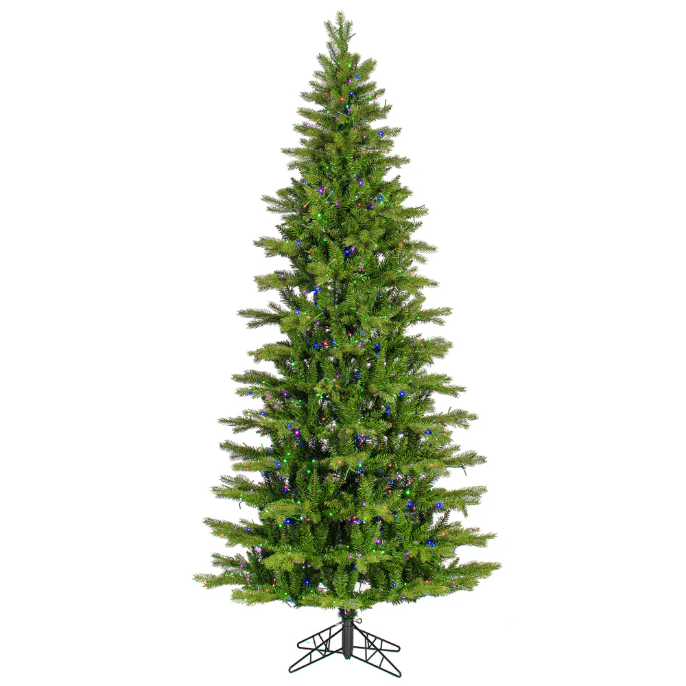 5'6"Hx36"W PE Slim Balsam Spruce Artificial Christmas Tree, Micro LED Pre-Lit (Multi-Mode) -Green - Image 6