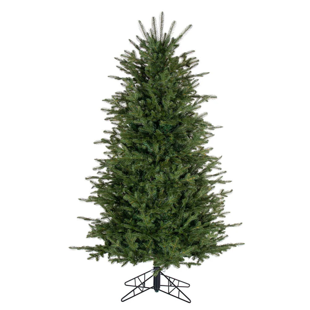5'6"Hx38"W PE Slim Georgian Fraser Fir Artificial Christmas Tree, Unlit -Green