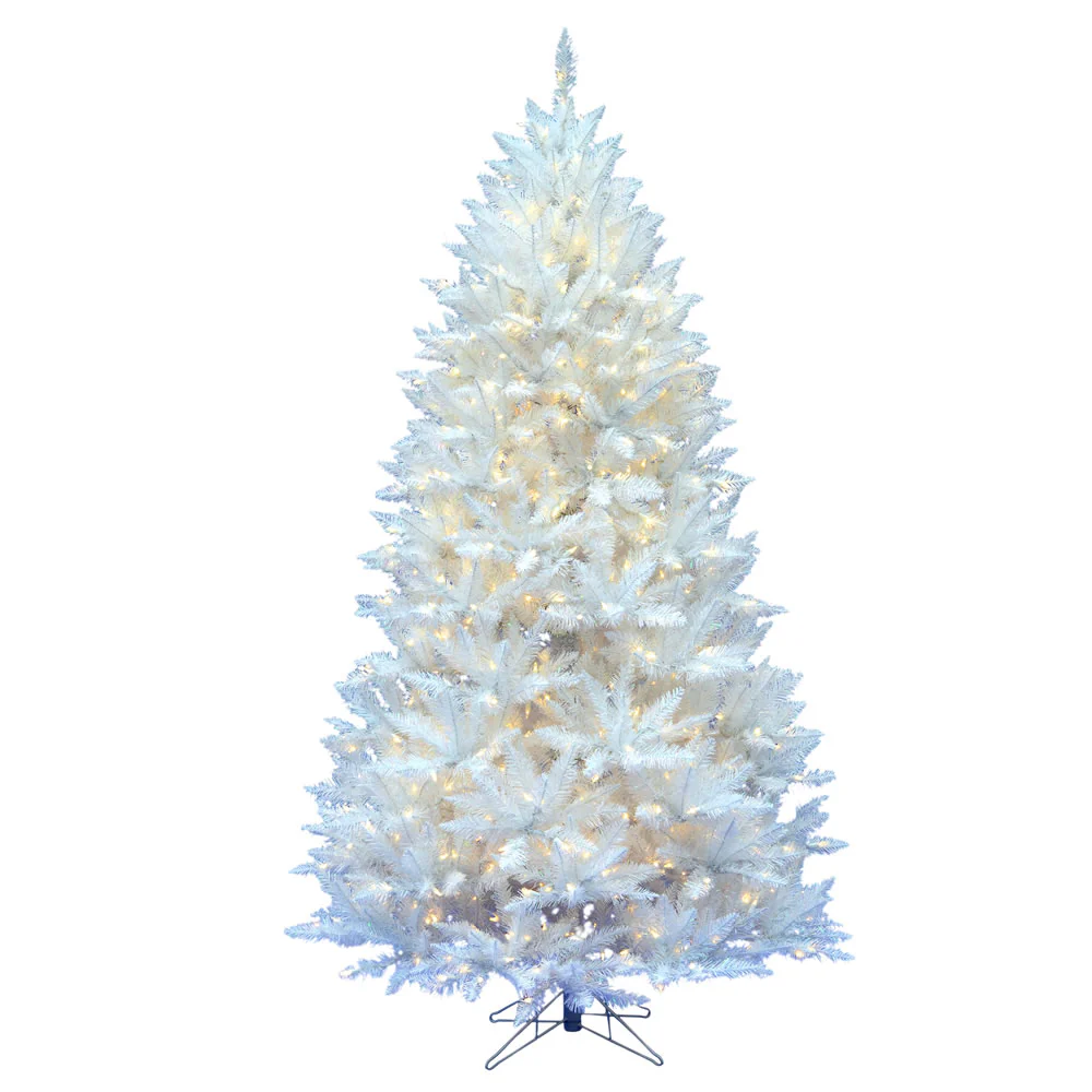5'6"Hx40"W Sparkle White Spruce Artificial Christmas Tree, LED Pre-Lit -White