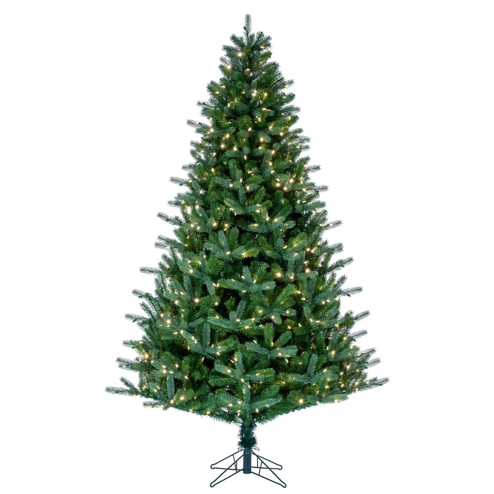 5'6"Hx41"W PE King Spruce Artificial Christmas Tree, LED Pre-Lit -Green