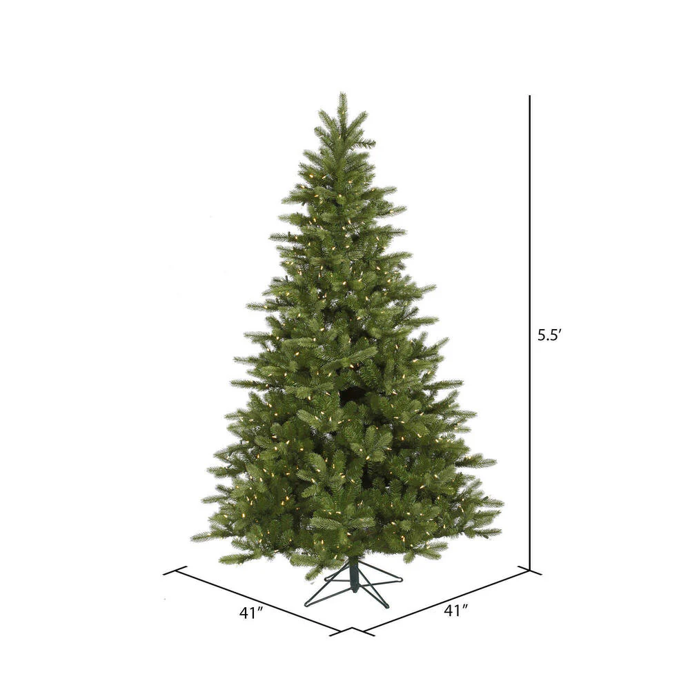 5'6"Hx41"W PE King Spruce Artificial Christmas Tree, LED Pre-Lit -Green - Image 3
