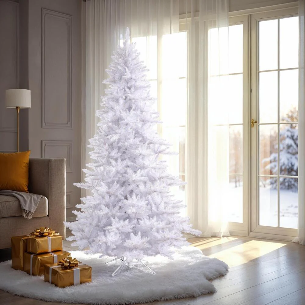 5'6"Hx42"W Fir Artificial Christmas Tree, Unlit -White - Image 2