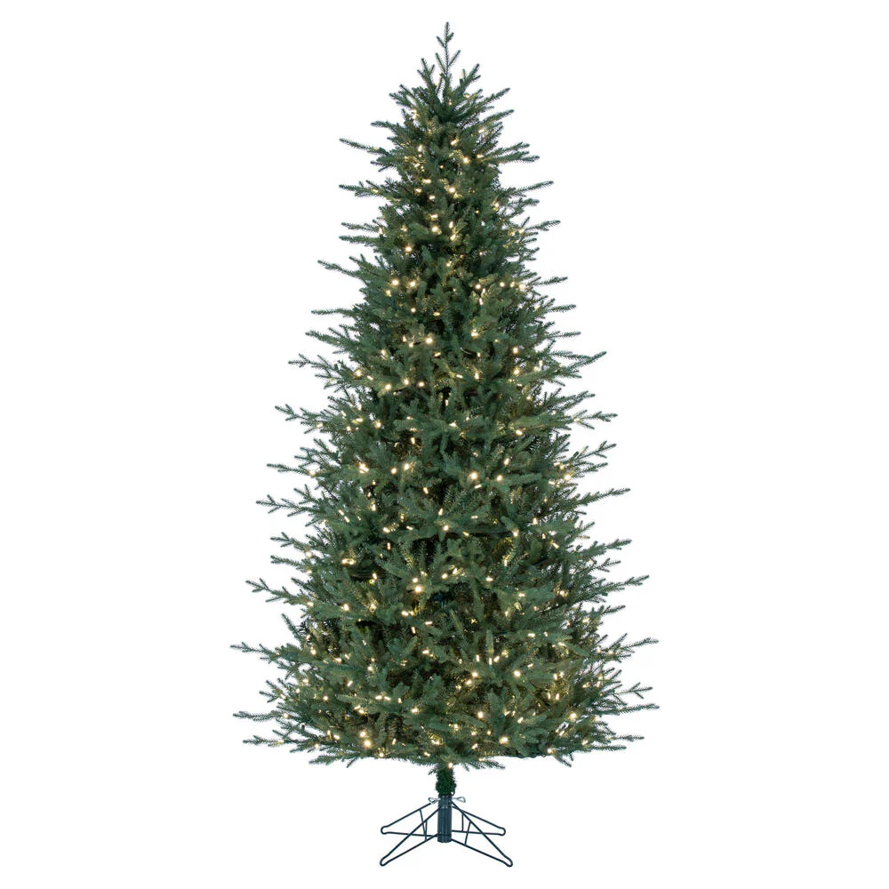 5'6"Hx52"W PE Slim Itasca Fraser Artificial Christmas Tree, LED Pre-Lit -Green