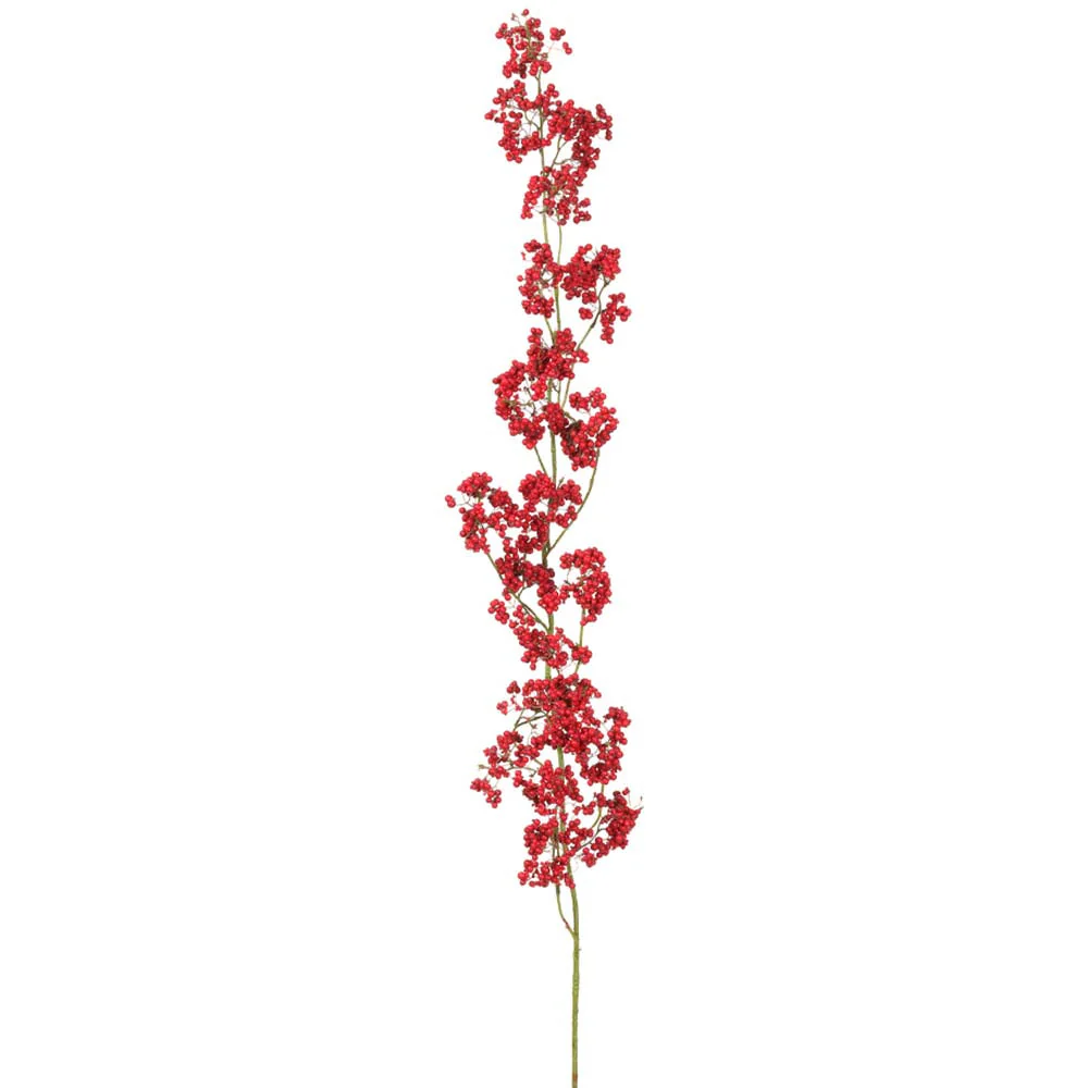 57" Hanging Artificial Berry Stem -2 Tone Red (Pack of 6)