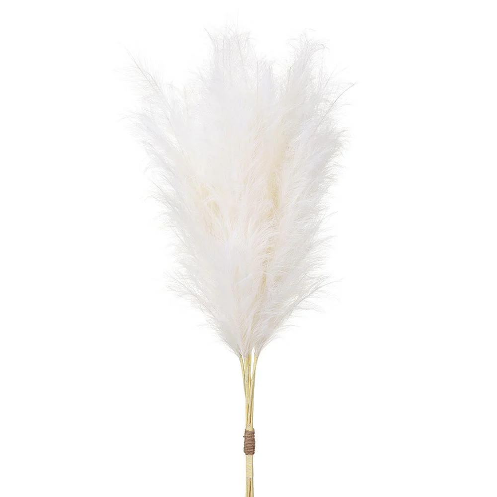 58" Artificial Pampas Grass Stem Bundle, Battery LED Pre-Lit -Cream (Pack of 2) - Image 3