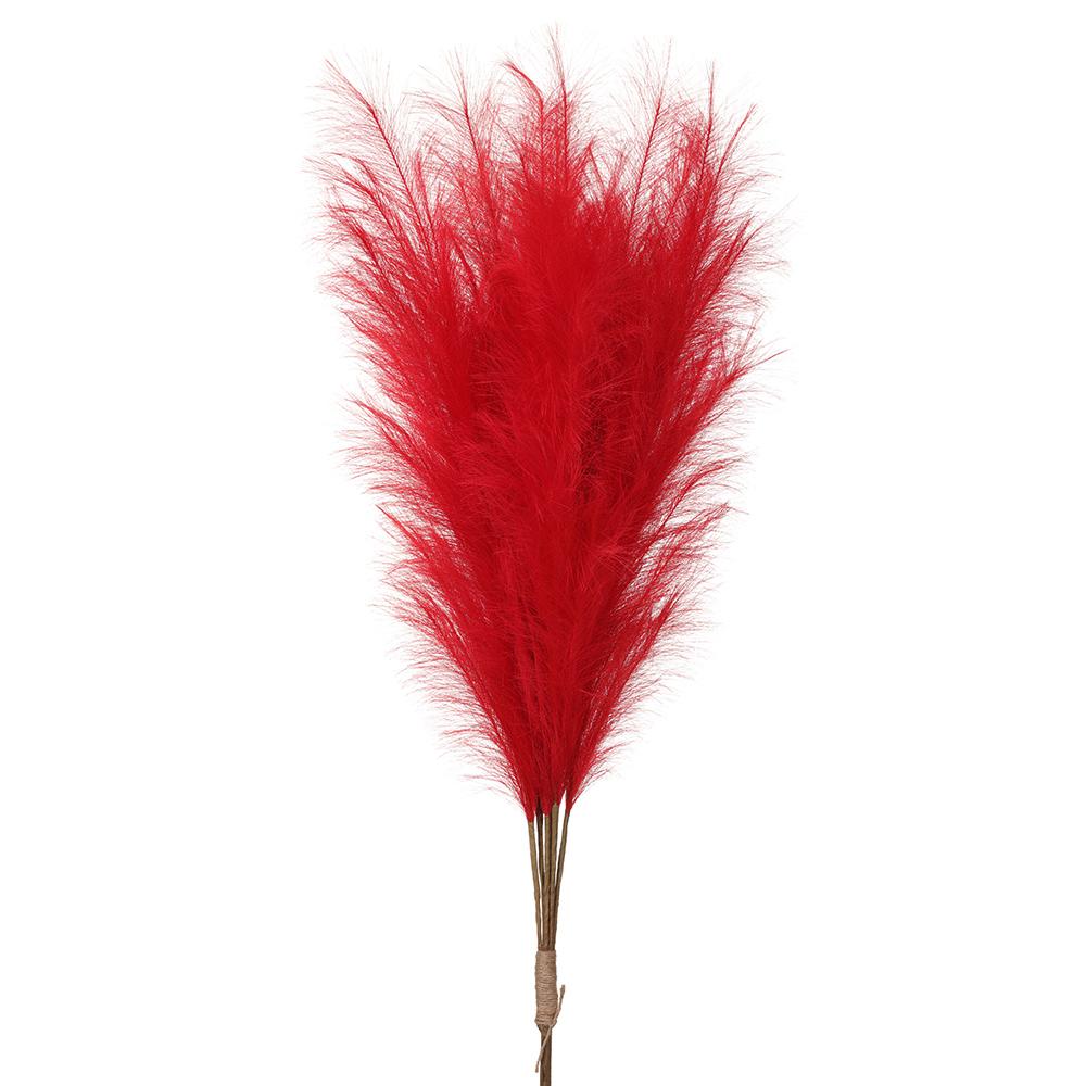 58" Artificial Pampas Grass Stem Bundle, Battery LED Pre-Lit -Red (Pack of 2) - Image 3