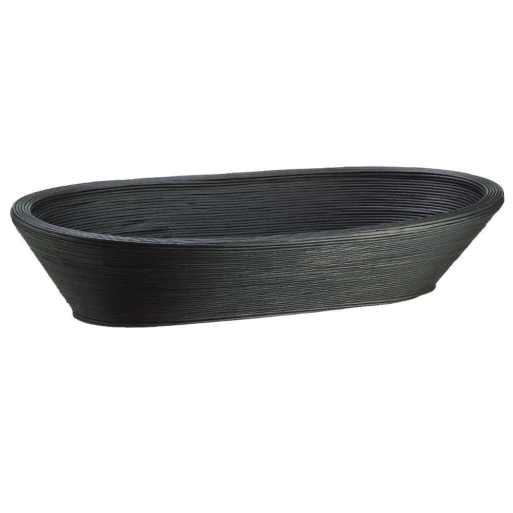 5"Hx24"W Bamboo Oval Container -Black (Pack of 4)