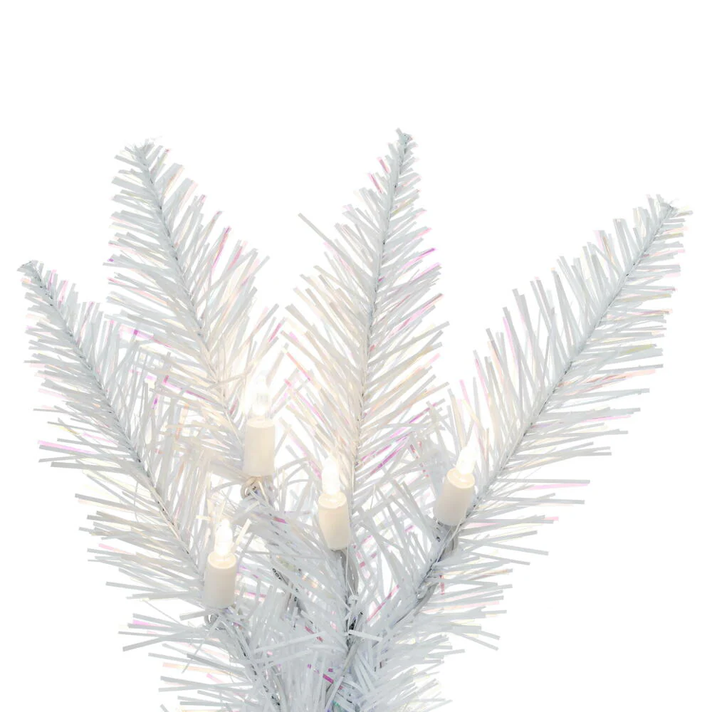 5'Hx25"W Pencil Sparkle White Spruce Artificial Christmas Tree, LED Pre-Lit -White - Image 5