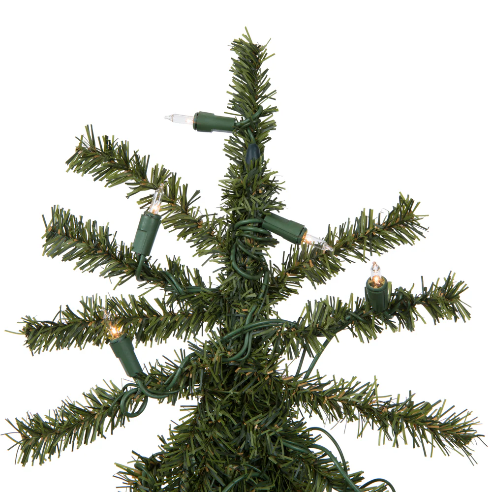5'Hx28"W Natural Trunk Alpine Artificial Christmas Tree, Micro LED Pre-Lit (Multi-Mode) -Green - Image 4