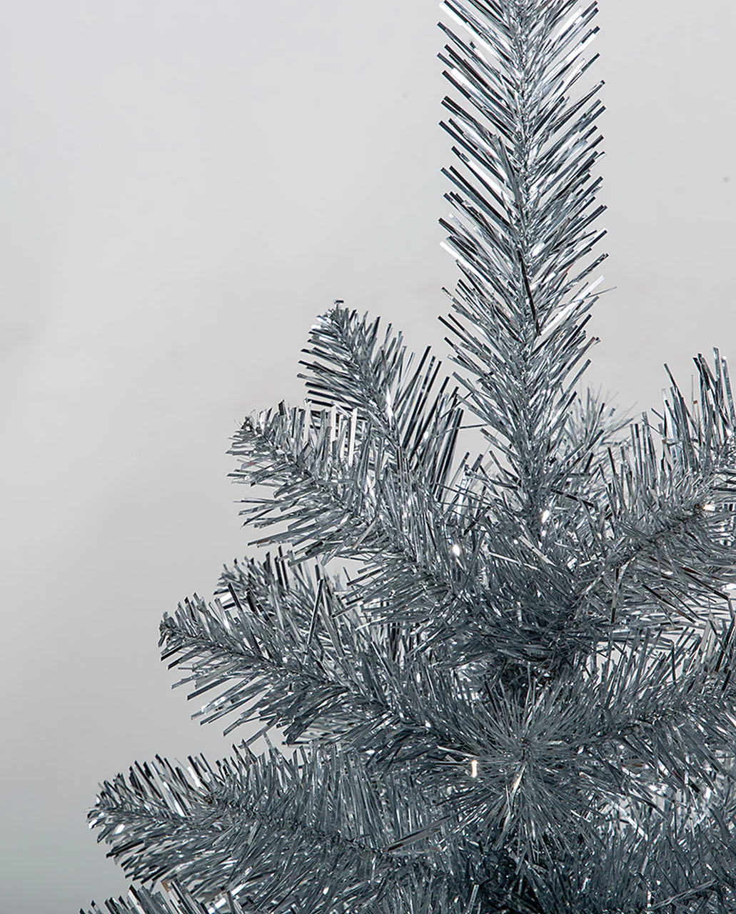 5'Hx30"W Tinsel Ombre Artificial Christmas Tree, Unlit -Silver/Blue - Image 2