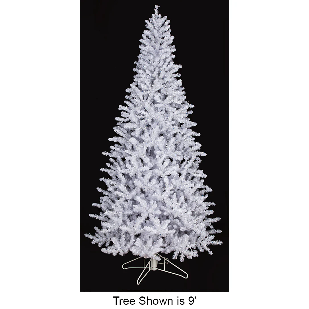 5'Hx35"W Park Avenue Slim Artificial Christmas Tree, LED Pre-Lit (White+Blue, Multi-Mode) -White - Image 4