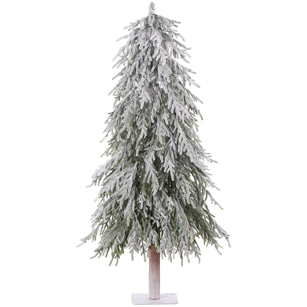 5'Hx36"W Flocked Artificial Willow Pine Tree, Unlit -White