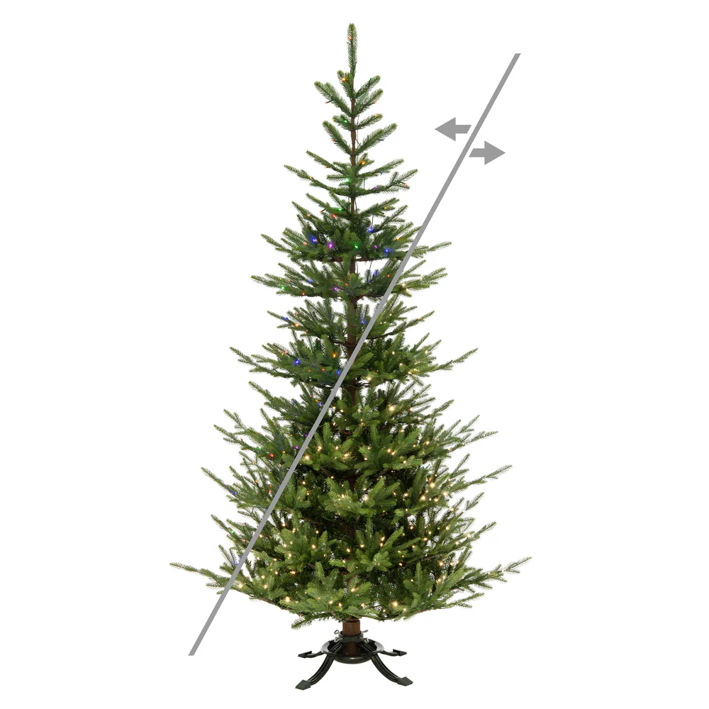 5'Hx38"W PE Norway Spruce Artificial Christmas Tree, LED Pre-Lit (Multi-Mode) -Green