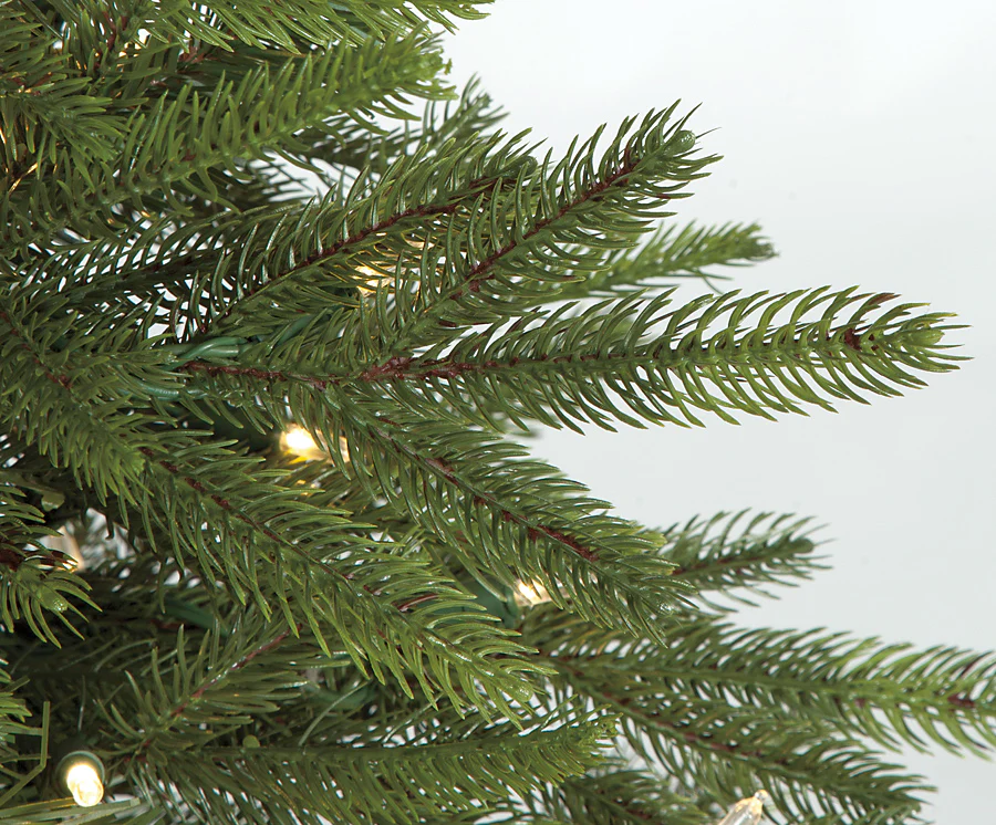 5'Hx39"W PE Natural Trunk Red Spruce Artificial Tree, LED Pre-Lit -Green - Image 2