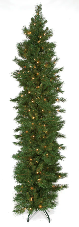 5'Hx40"W Flat Noble Artificial Christmas Tree, LED Pre-Lit -Green - Image 3