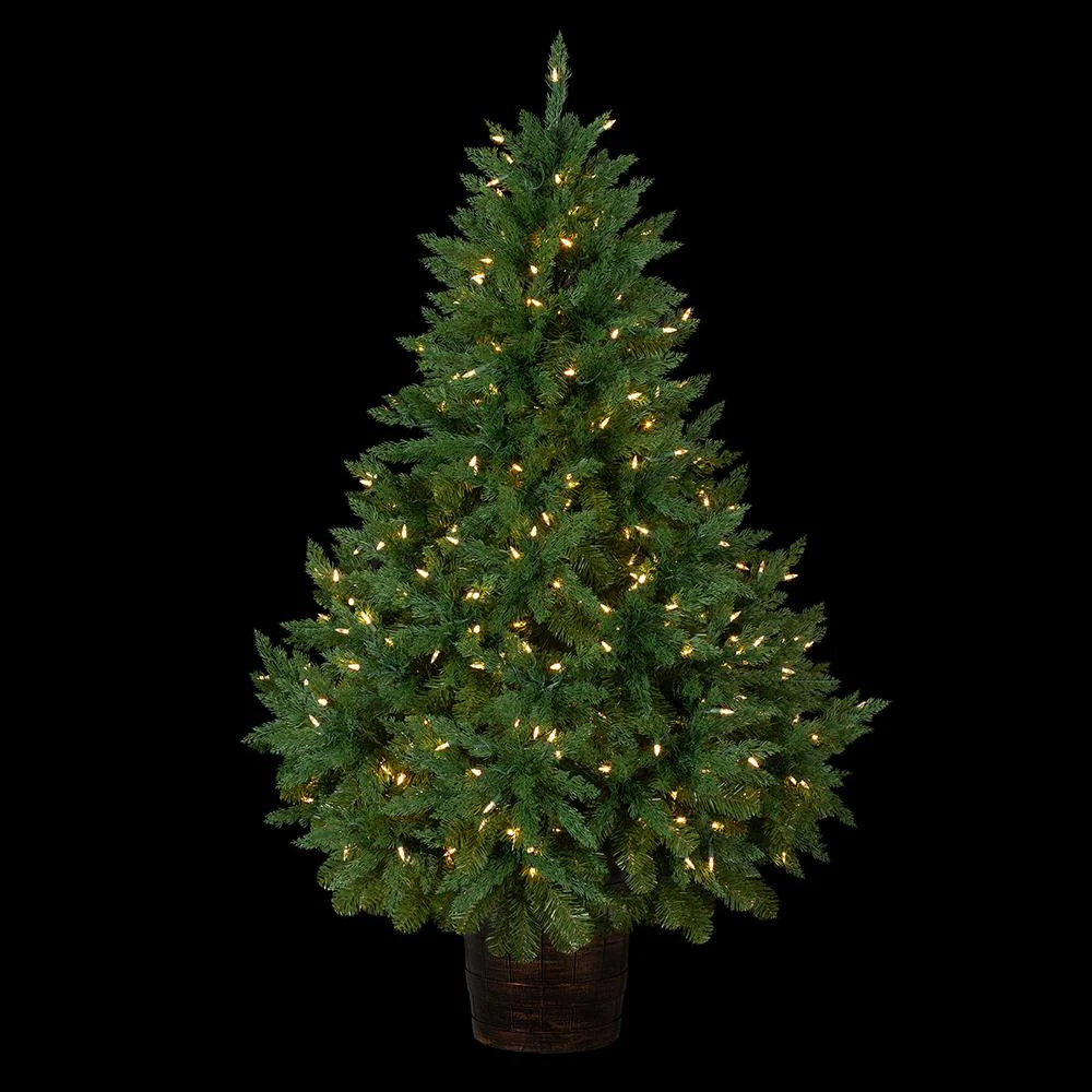 5'Hx43"W Cedar Artificial Tree w/Plastic Pot, LED Pre-Lit -Green - Image 2