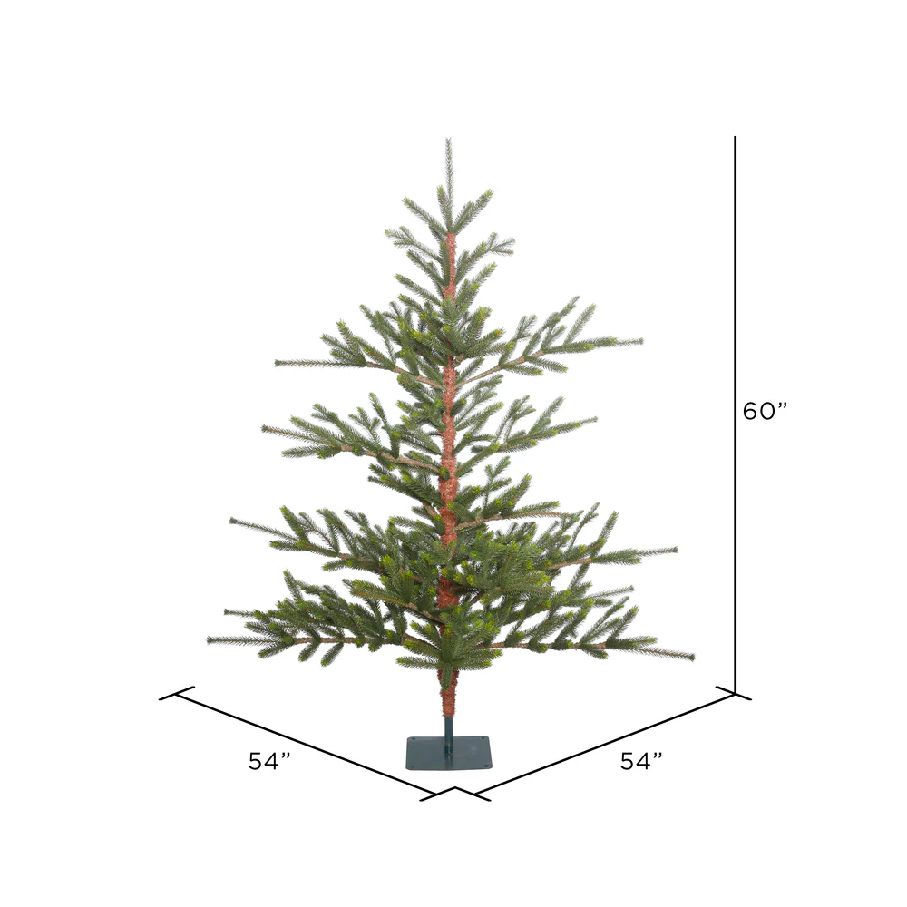 5'Hx54"W PE Bed Rock Pine Artificial Christmas Tree, Unlit -Green/Brown - Image 3