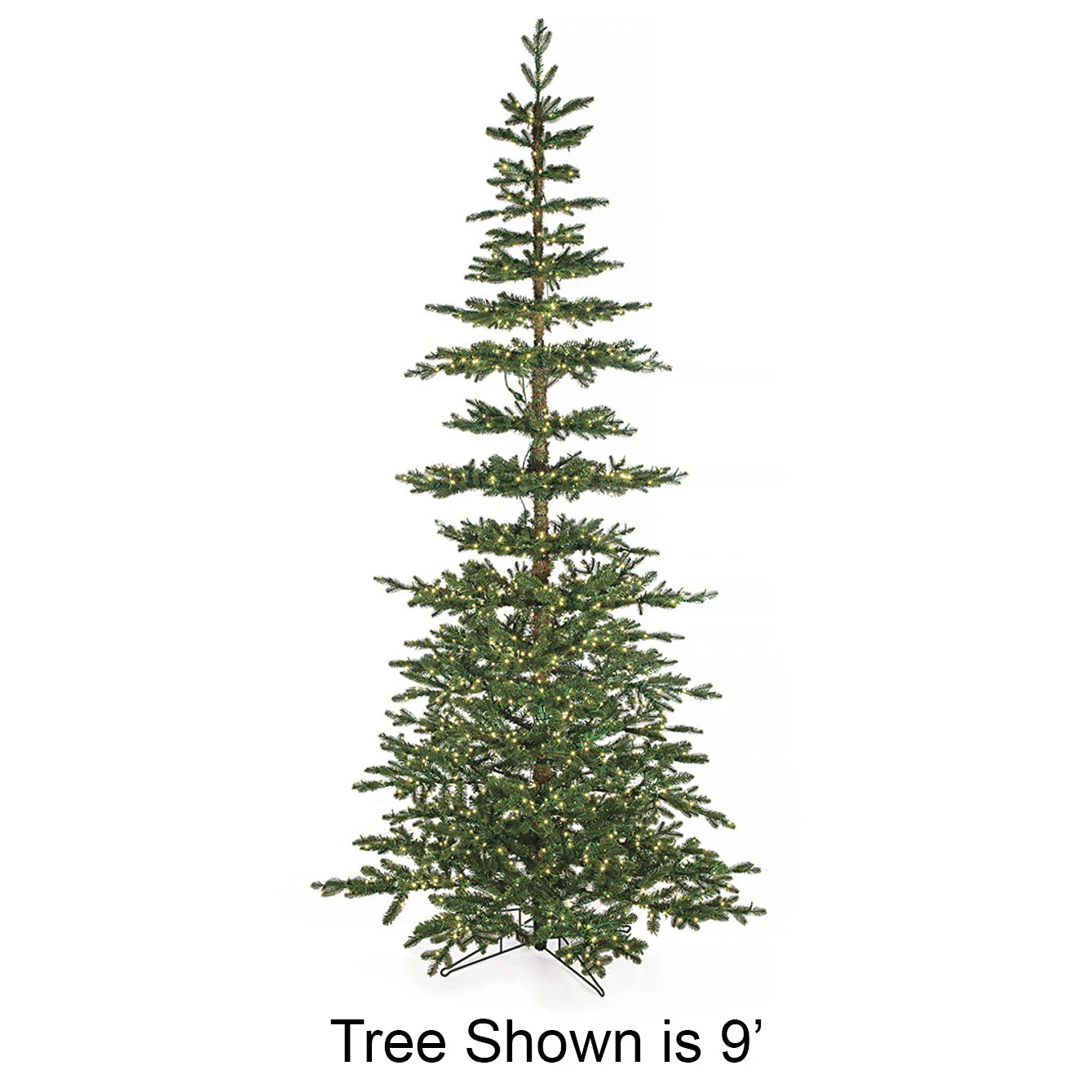 5'x40"W PE Slim Hartford Artificial Christmas Tree, Micro LED Pre-Lit -Green