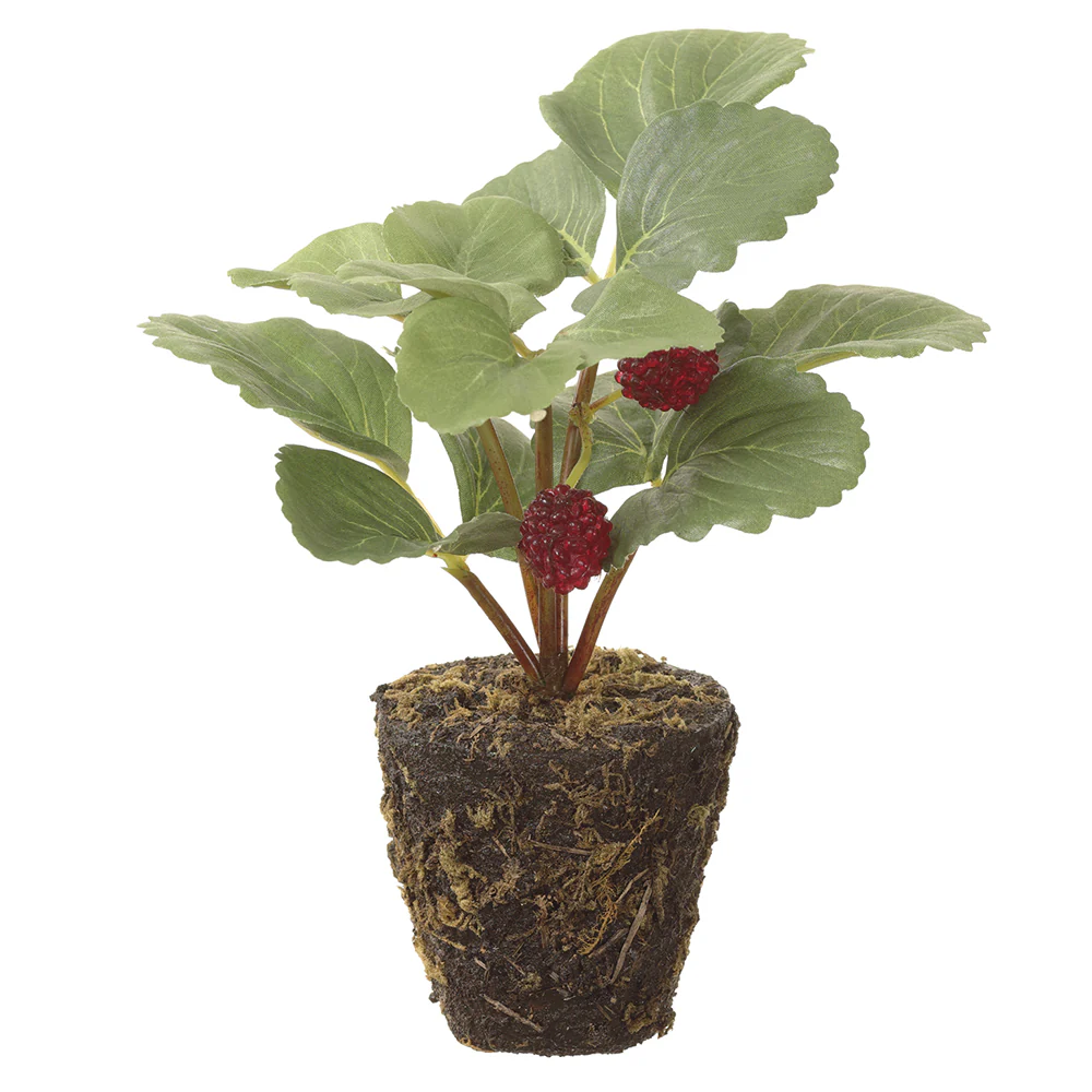 6.5" Artificial Raspberry Fruit Plant w/Soil & Roots -Raspberry (Pack of 12)