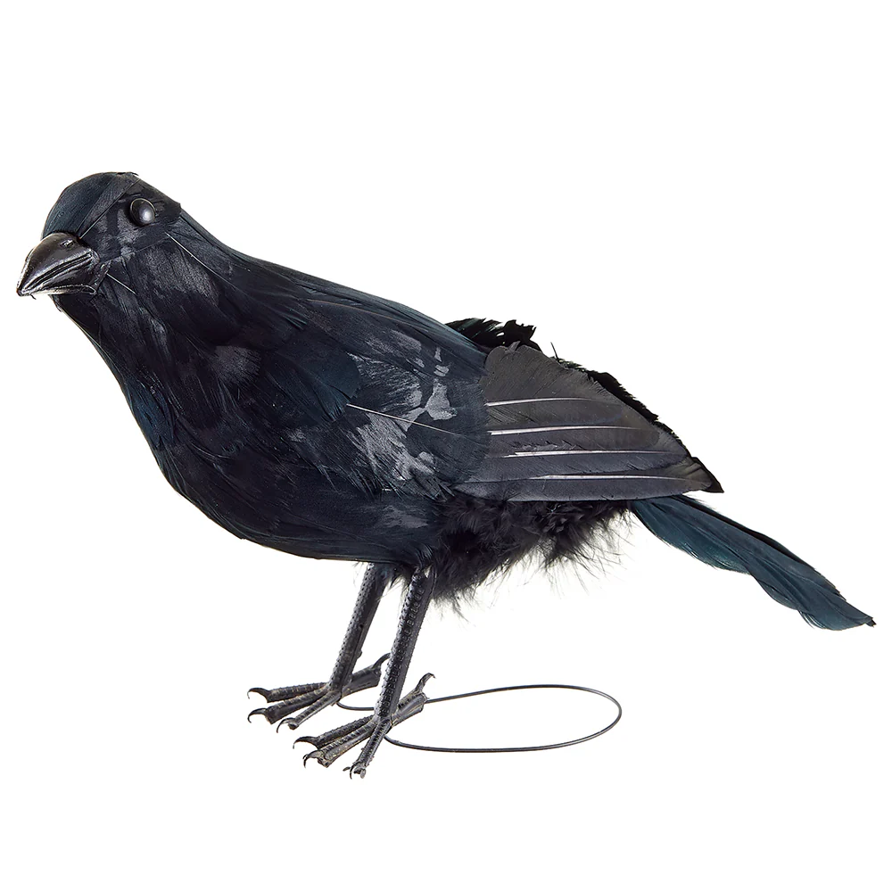 6.75" Standing Halloween Crow -Black (Pack of 12)