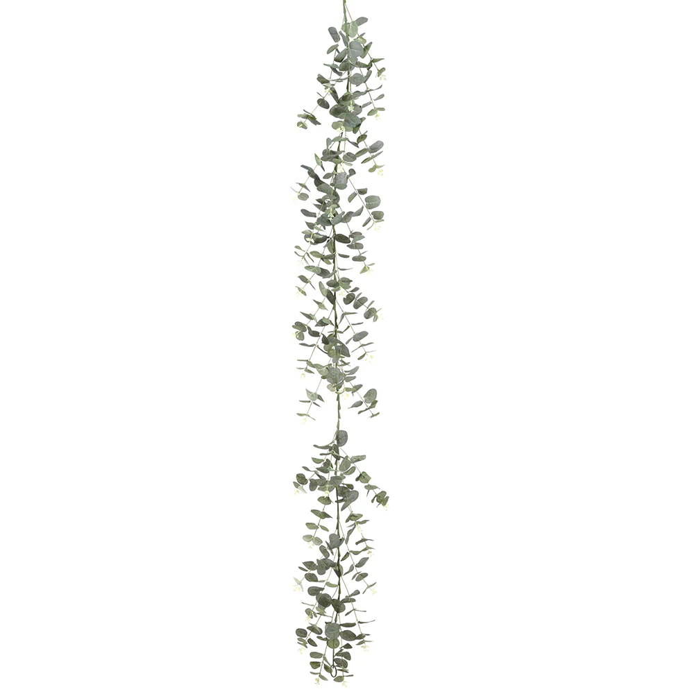 6' Artificial Eucalyptus Leaf Garland -Green/Gray (Pack of 6)