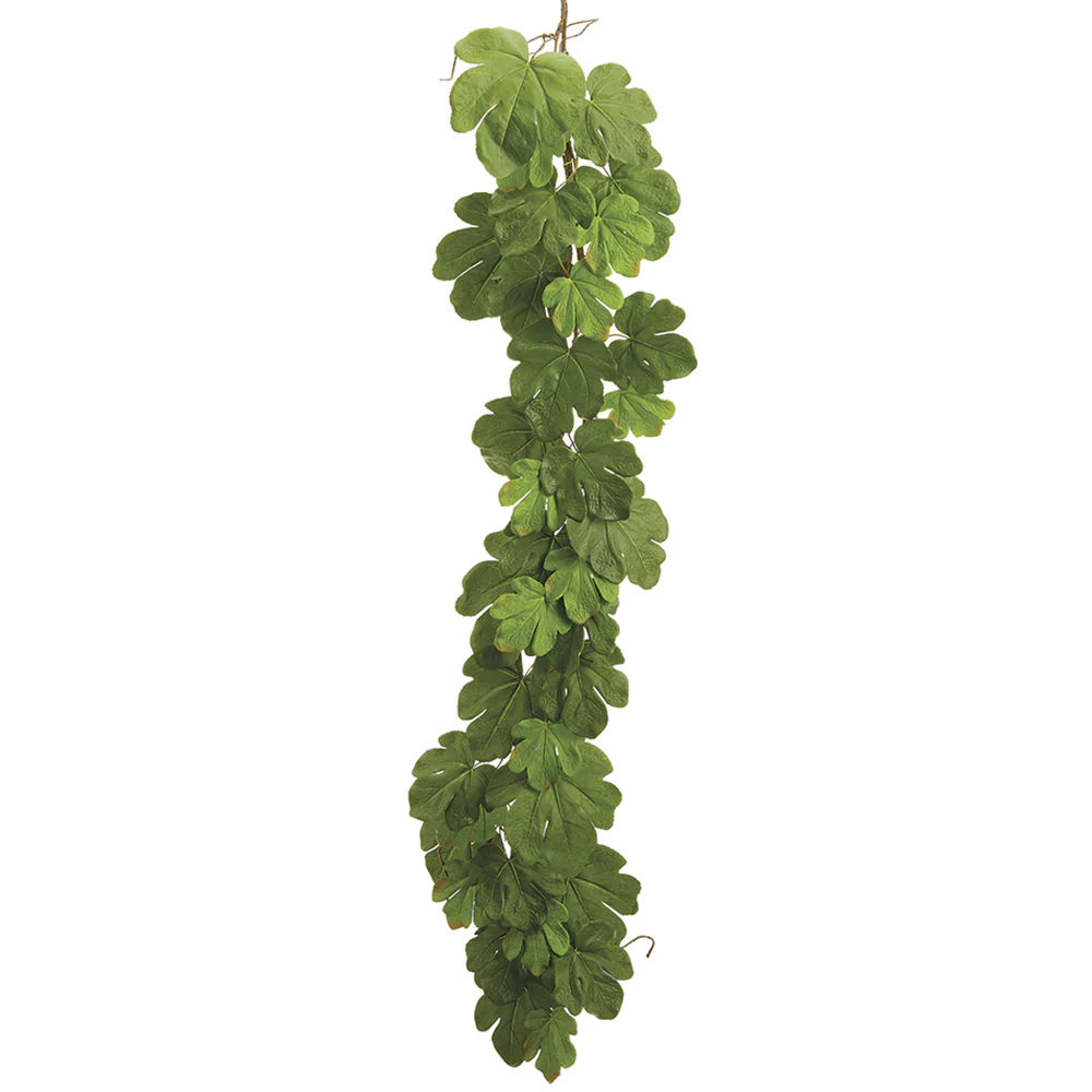 6' Artificial Fig Leaf Garland -Green (Pack of 4)