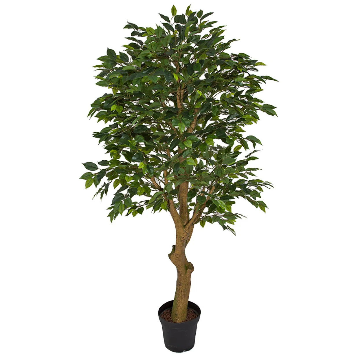6' Artificial Plastic Ficus Tree w/Pot -1,280 Leaves -Green