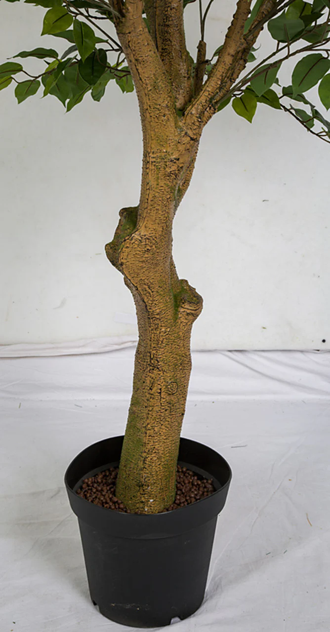 6' Artificial Plastic Ficus Tree w/Pot -1,280 Leaves -Green - Image 3