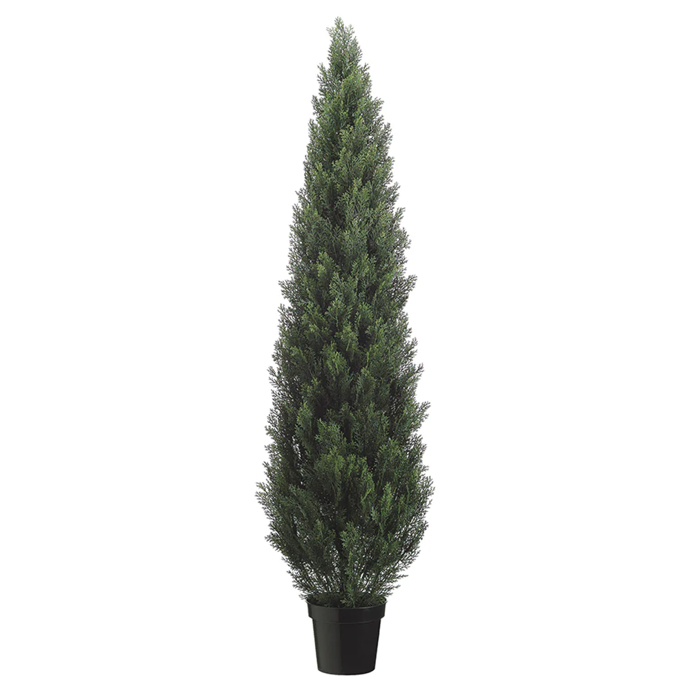 6' Cedar Cone-Shaped Artificial Topiary Tree w/Pot -Green