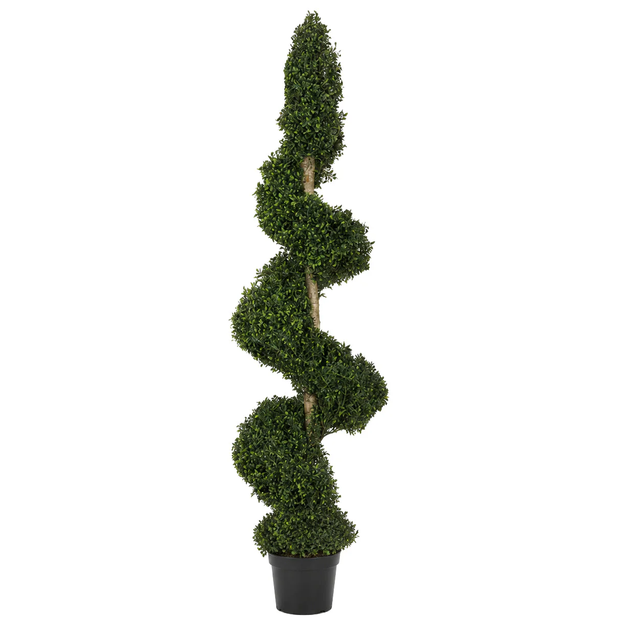 6' Custom-Made Outdoor UV-Proof Artificial Polyscias Spiral Topiary Tree w/Pot -Green