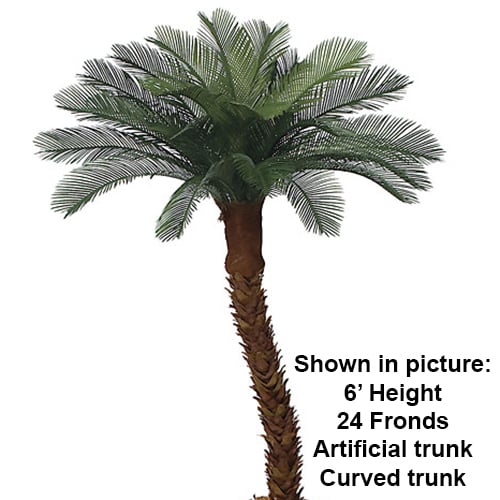 6' Custom-Made Outdoor UV-Proof Artificial Sago Cycas Palm Tree -24 Fronds -Green