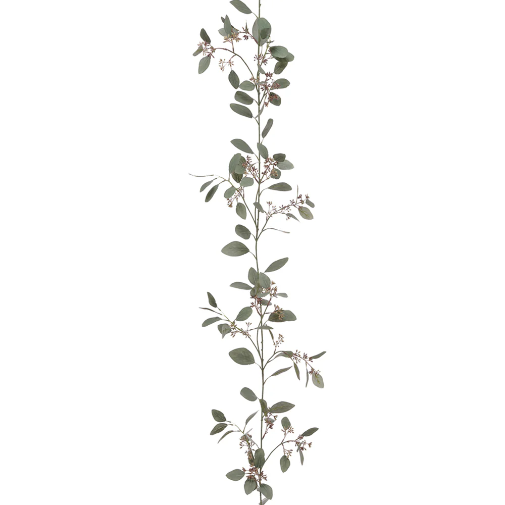 6' Eucalyptus Leaf Silk Garland -Green/Gray (Pack of 6)