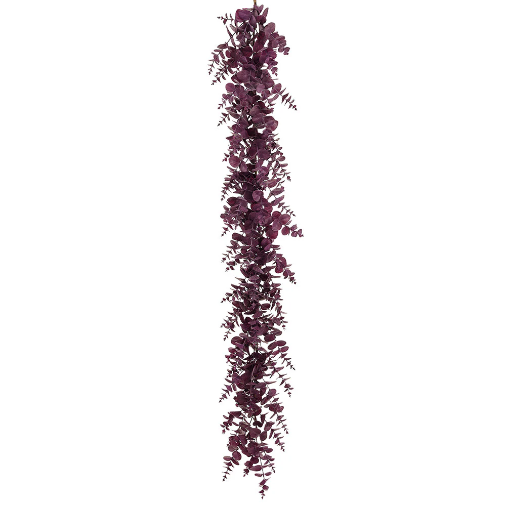 6' Eucalyptus Leaf Silk Garland -Purple (Pack of 2)