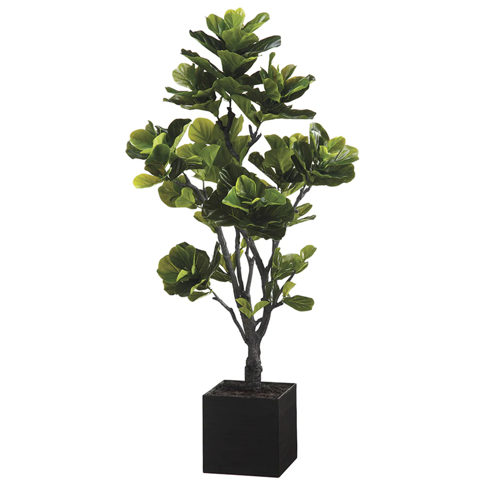 6' EVA Fiddle Leaf Fig Artificial Tree w/Basket -Green