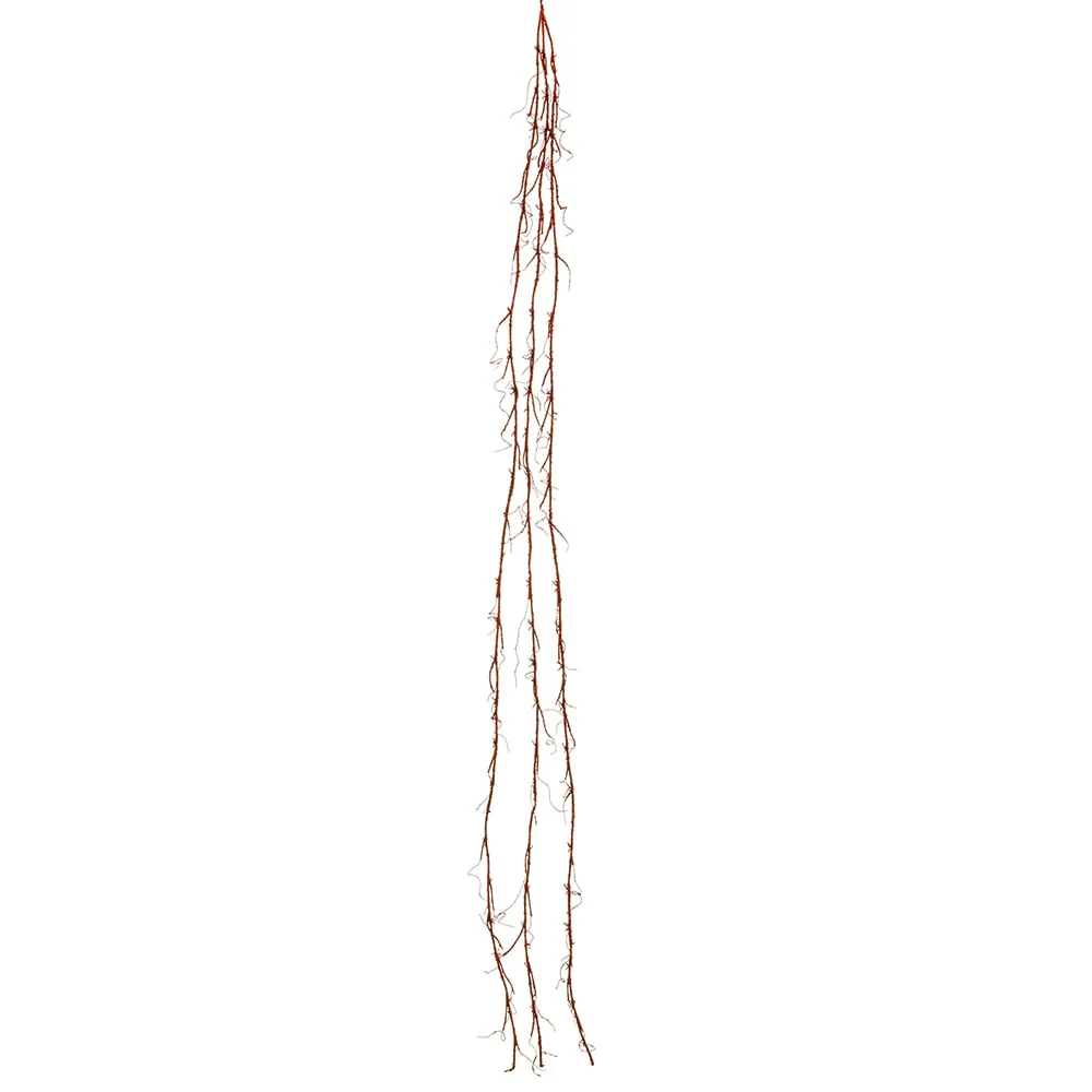 6' Glittered Artificial Plastic Twig Garland -Red (Pack of 6)