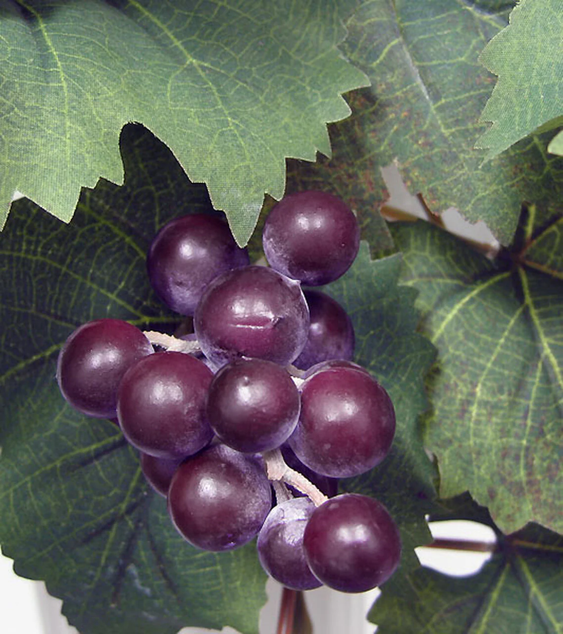 6' Grape Leaf Silk Garland With Grape Clusters -Green/Burgundy (Pack of 4) - Image 2