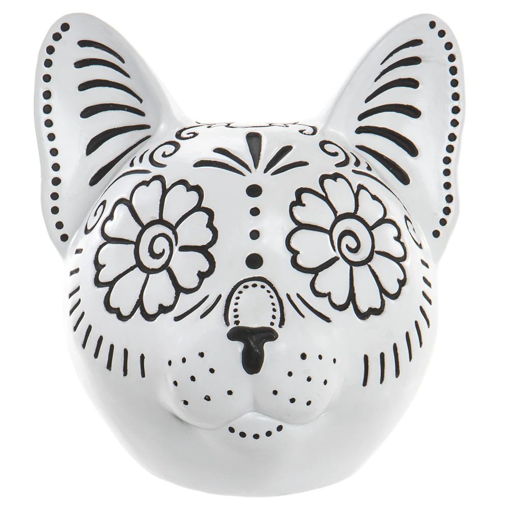 6" Halloween Cat -White/Black (Pack of 2)