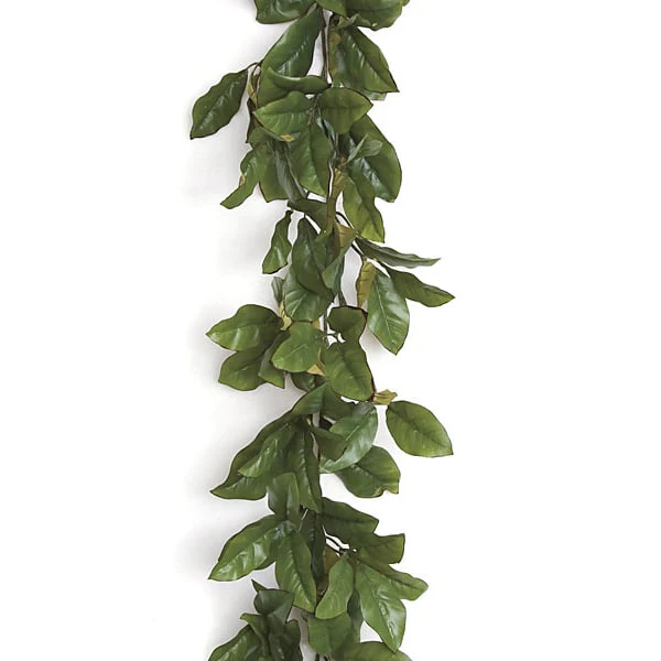 6' Magnolia Silk Garland -Green/Red (Pack of 4)