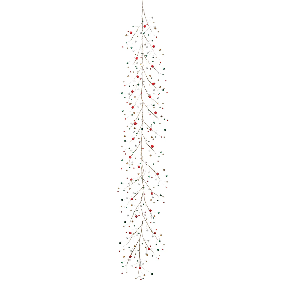 6' Mixed Bead Artificial Garland -Mixed Colors (Pack of 6)