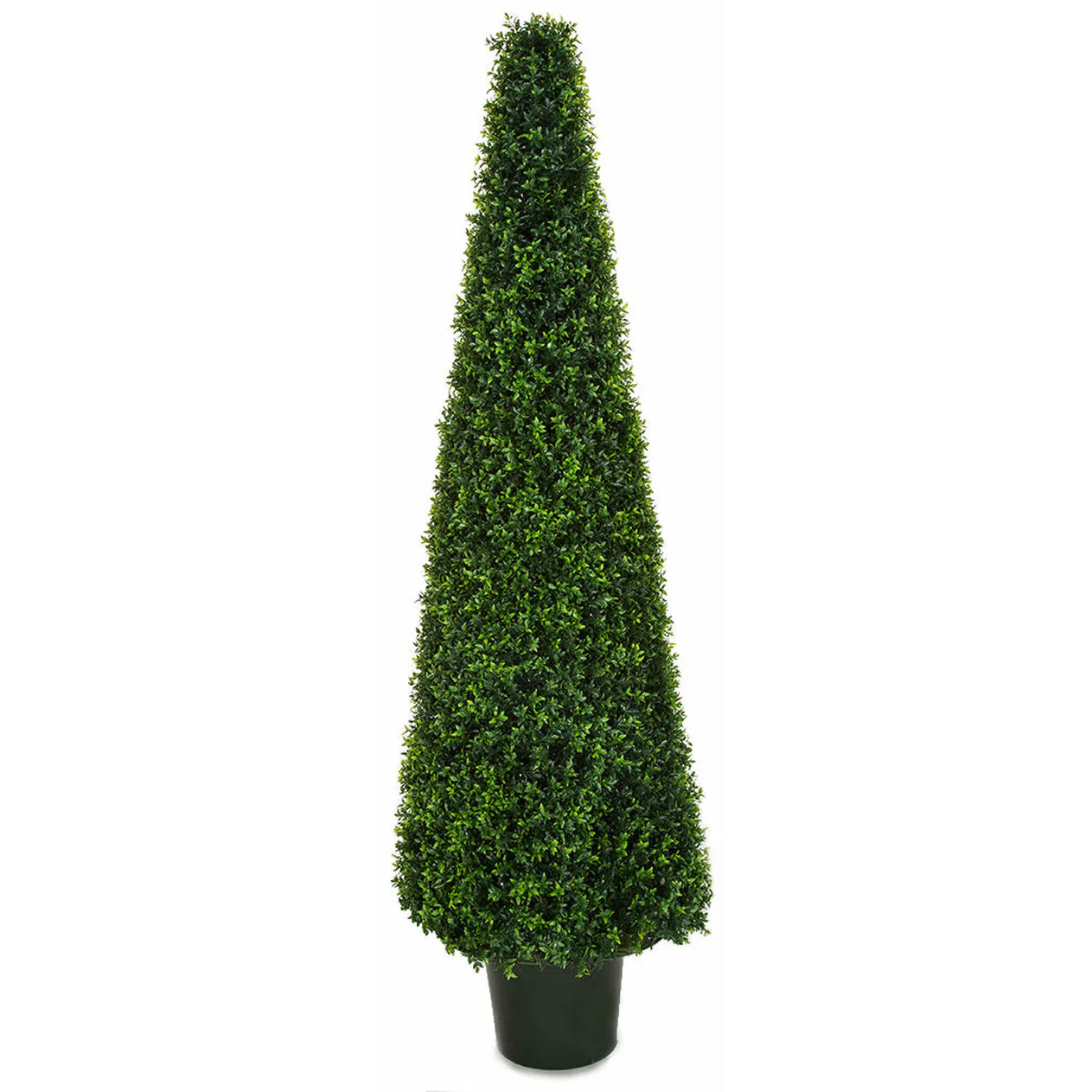 6' Outdoor UV-Resistant Artificial Dwarf Boxwood Cone-Shaped Topiary Tree -Green