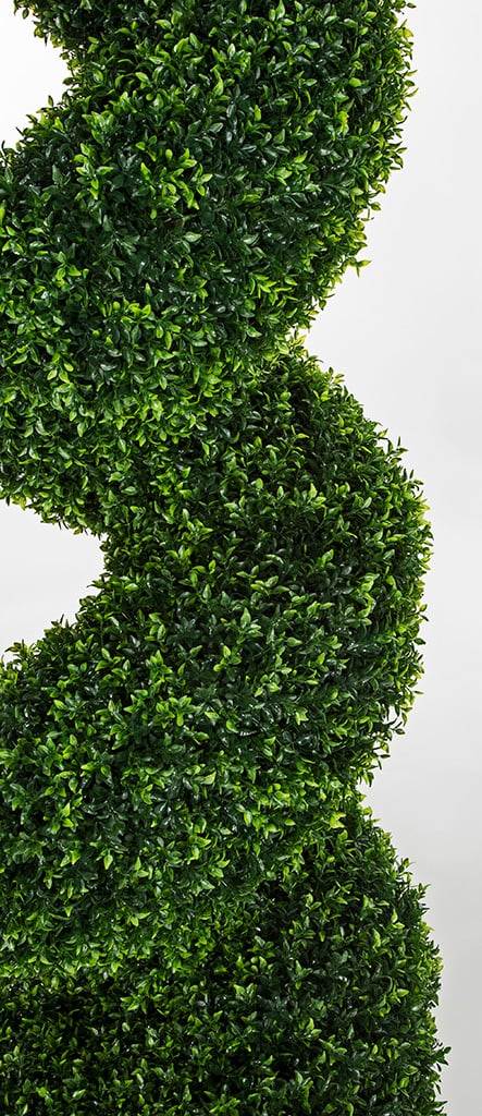 6' Outdoor UV-Resistant Artificial Dwarf Boxwood Spiral Topiary Tree w/Pot -Green - Image 2