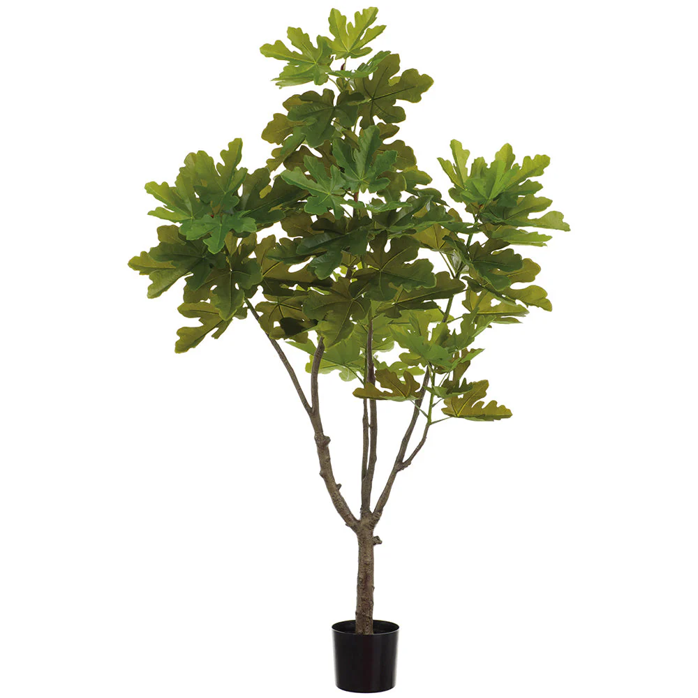 6' Outdoor UV-Resistant Artificial Fig Tree w/Pot -Green