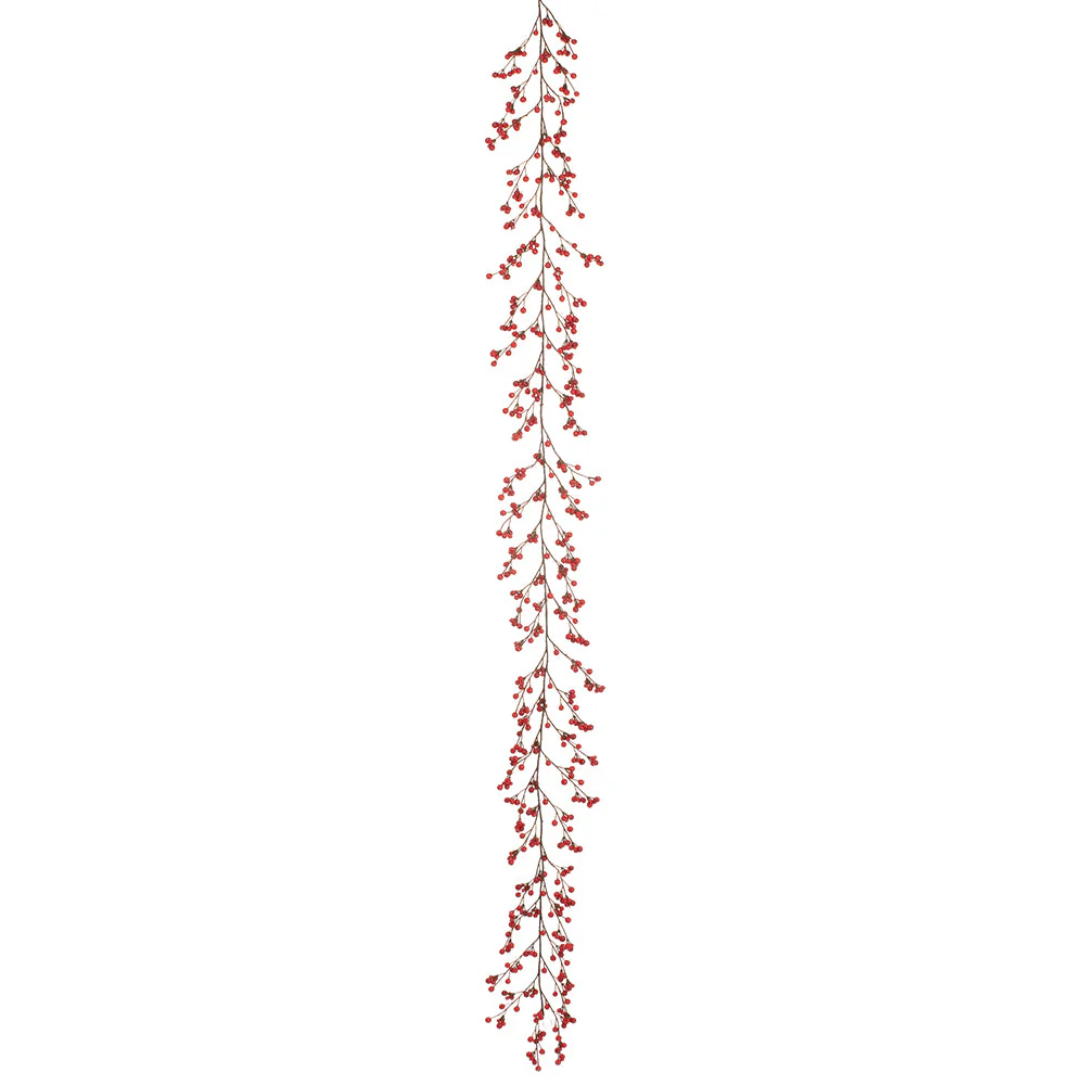 6' Outdoor Water-Resistant Artificial Berry Garland -2 Tone Red (Pack of 6)