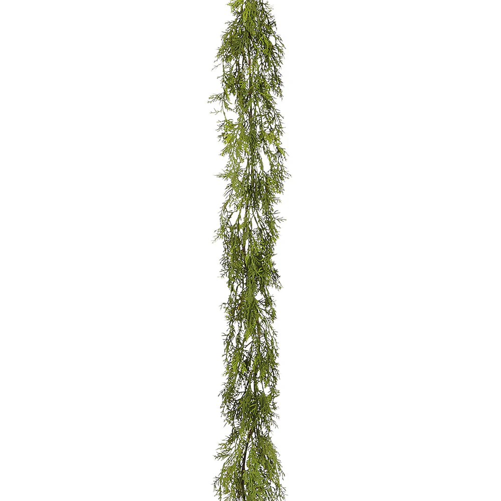 6' PE Soft-Touch Artificial Cedar Garland -Green (Pack of 2)