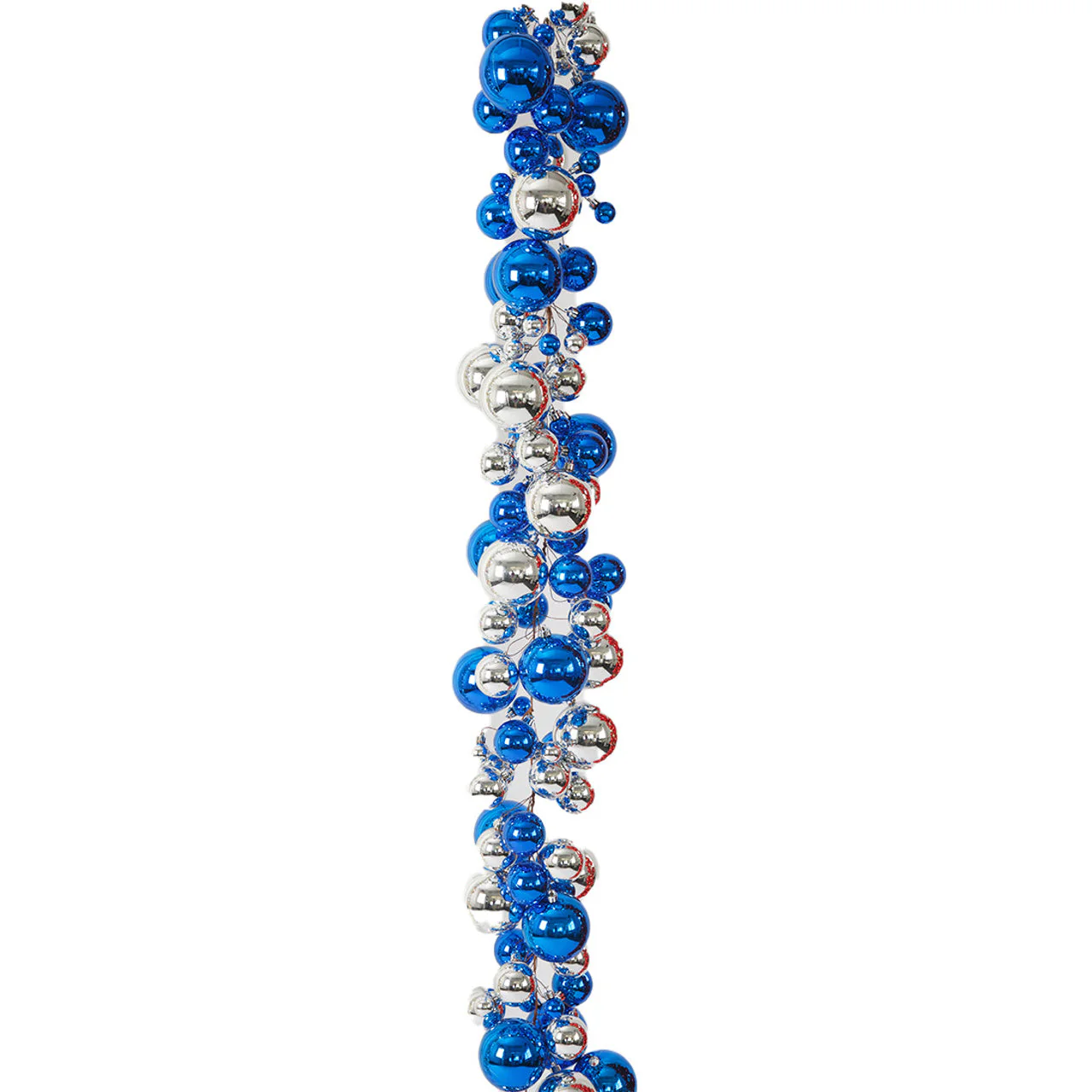 6' Plastic Mixed Reflective Ball Garland -Blue/Silver (Pack of 2)