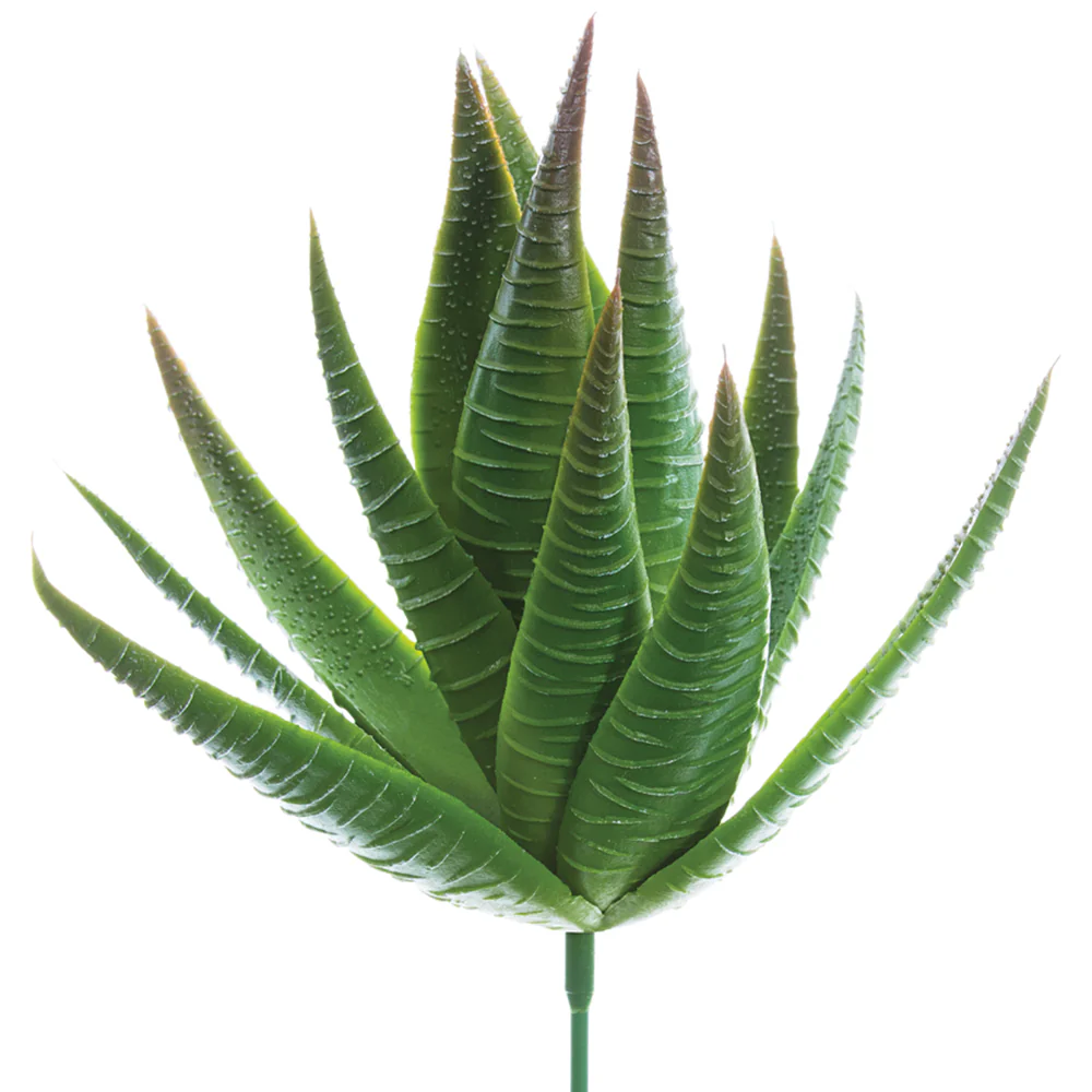 6" Real Touch Aloe Artificial Stem Pick -Green (Pack of 36)