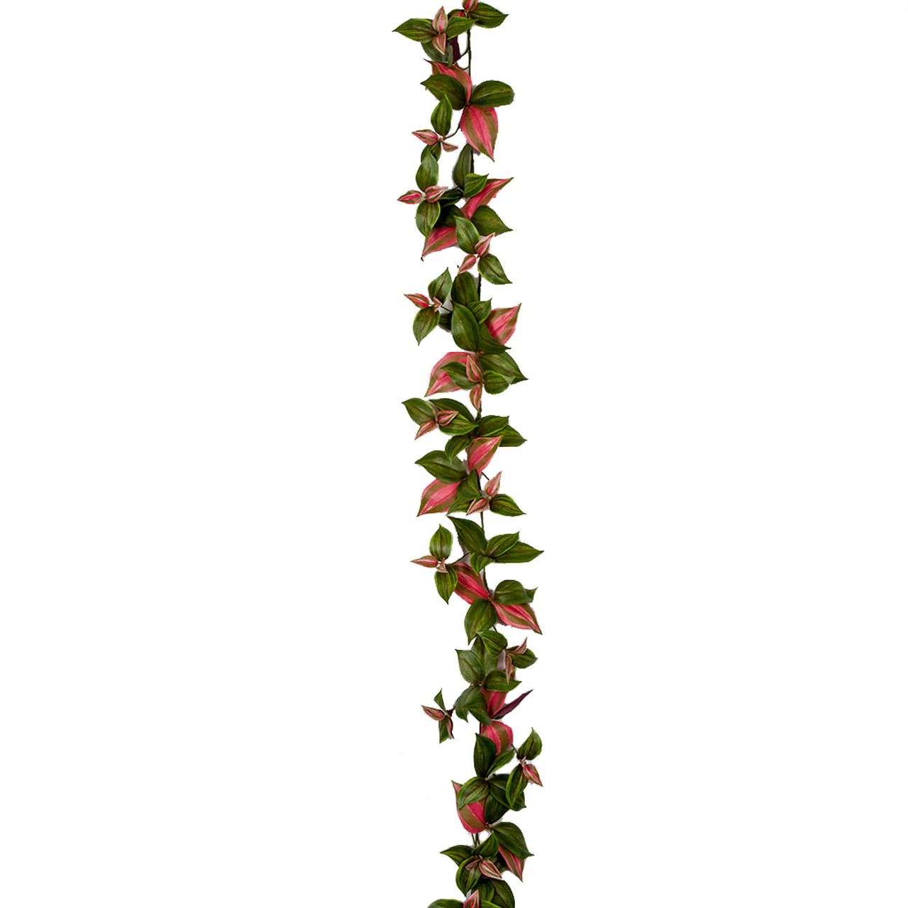 6' Wandering Jew Leaf Silk Garland -Pink/Green (Pack of 6)