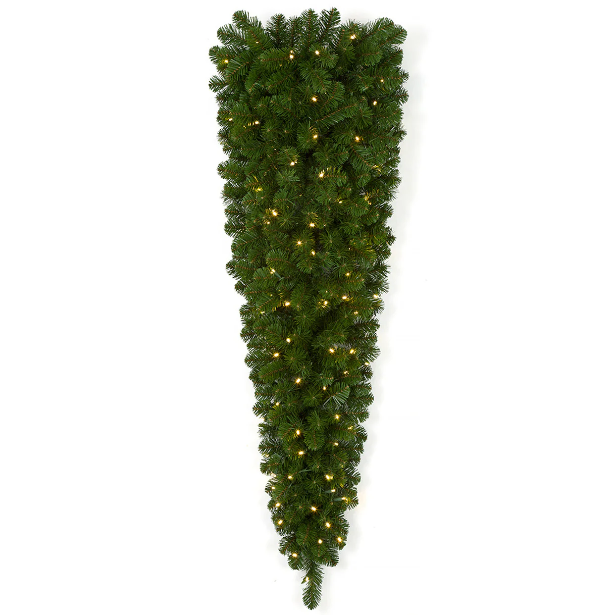 60" Artificial Oregon Pine Teardrop Swag, LED Pre-Lit -Green