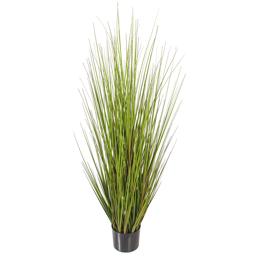 60" Flax Grasss Artificial Plant w/Pot -Green/Burgundy - Image 3